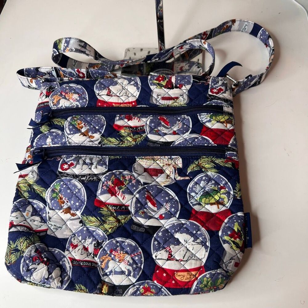 Vera Bradley Triple Zip Hipster crossbody purse in the "Snow Globes" pattern
